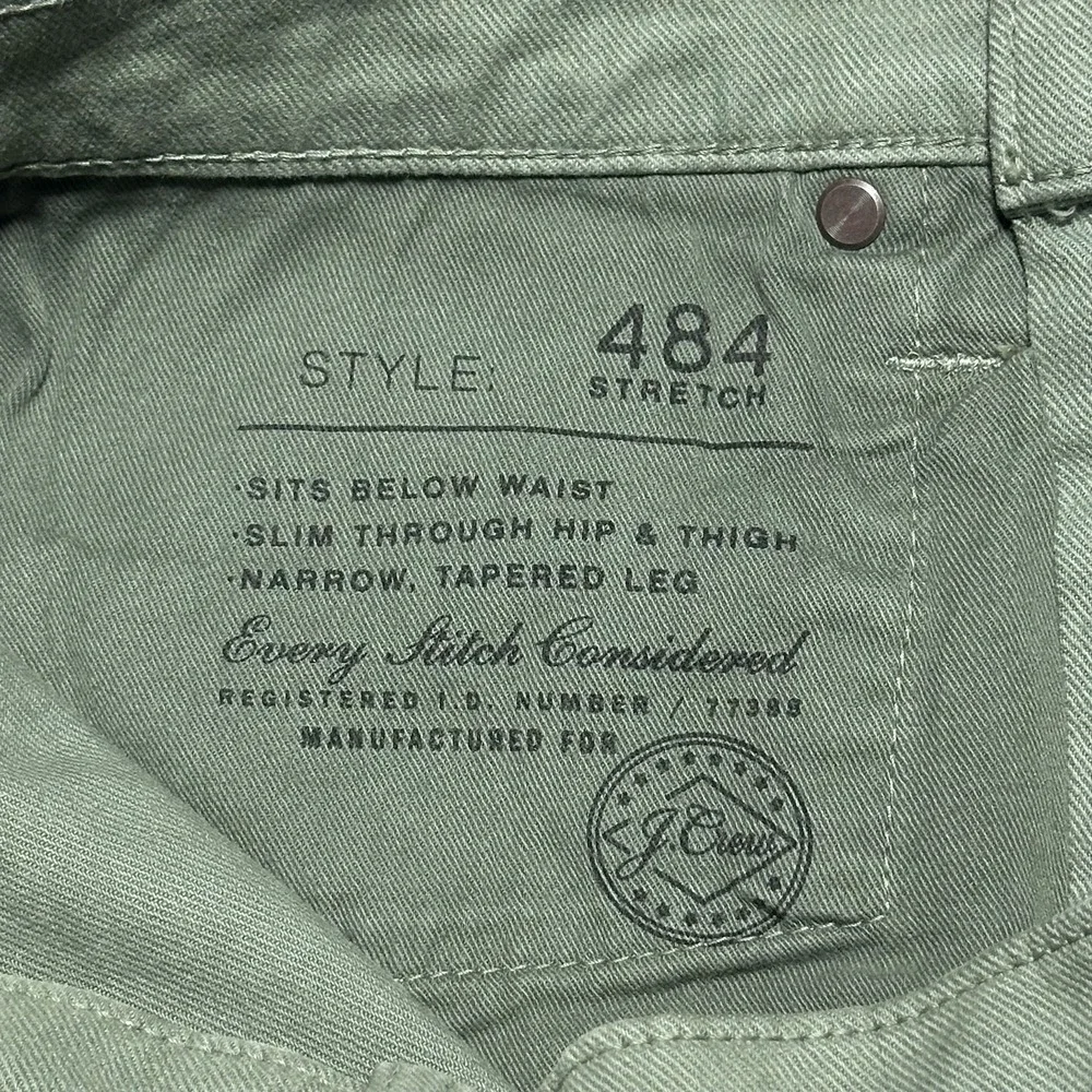 NEW‎ J Crew 484 Stretch Slim Tapered Leg Green Khaki Pants Mens Size 30x30 NWT